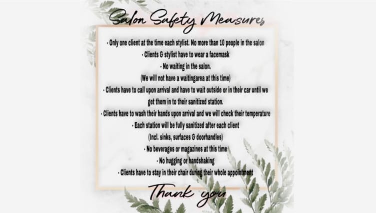 New MaVo Hairlounge Safety Measures